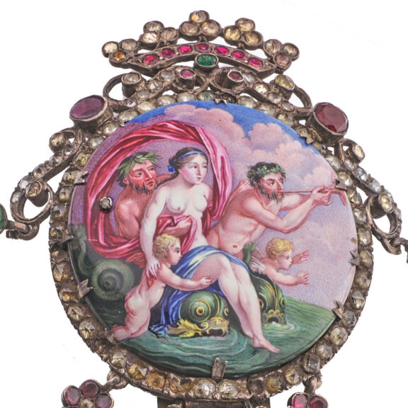Fine French silver and enamel chatelaine Circa 1800-1840 Fine French silver and enamel chatelaine Circa 1800-1840