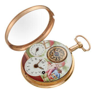 Rare Swiss gold verge with visible balance Circa 1810