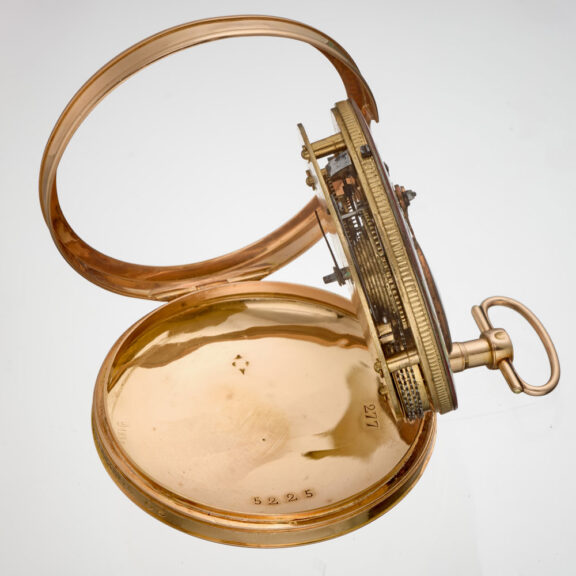 Rare Swiss gold verge with visible balance Circa 1810 Rare Swiss gold verge with visible balance Circa 1810