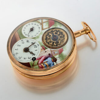 Rare Swiss gold verge with visible balance Circa 1810