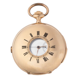Swiss 18K gold half hunting cased repeating chronograph Circa 1900