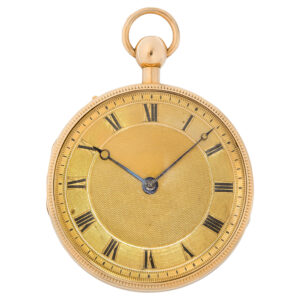 Swiss gold cylinder watch with striking movement Circa 1820