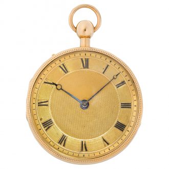Swiss gold cylinder watch with striking movement Circa 1820