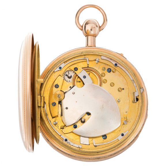 Swiss gold cylinder watch with striking movement Circa 1820 Swiss gold cylinder watch with striking movement Circa 1820