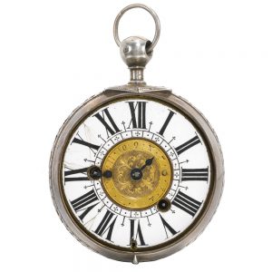 French silver single hand oignon watch with alarm Circa 1700