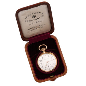 Swiss 18K gold keyless open faced lever pocket watch Circa 1905