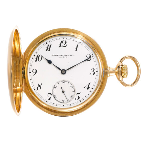 Swiss pink gold hunting cased keyless watch Circa 1916