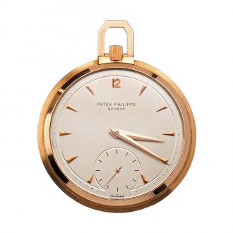 Swiss 18K gold keyless lever dress pocket watch Circa 1950