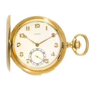 Swiss gold hunting cased minute repeating watch Circa 1920