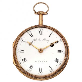 French gold, enamel, pearl set verge pocket watch Circa 1800