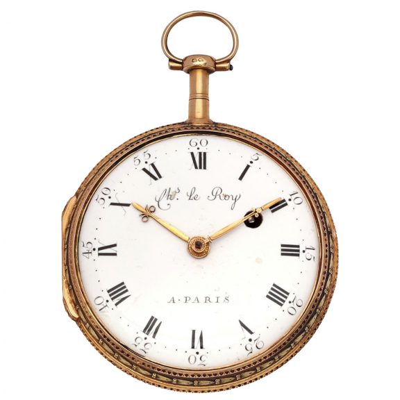 French gold, enamel, pearl set verge pocket watch Circa 1800 French gold, enamel, pearl set verge pocket watch Circa 1800
