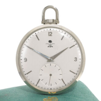 Swiss white gold watch with emblem Saudi Arabia Circa 1940