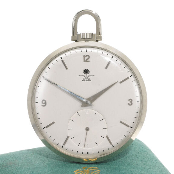 Swiss white gold watch with emblem Saudi Arabia Circa 1940
