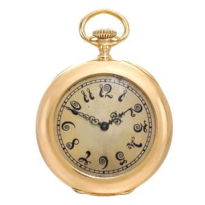 Swiss rare pink gold open faced keyless watch Circa 1890