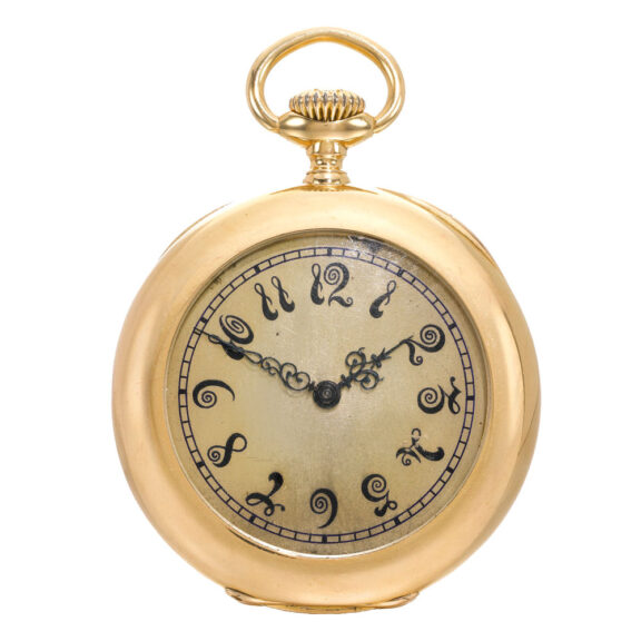 Swiss rare pink gold open faced keyless watch Circa 1890