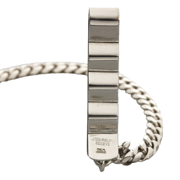Swiss white gold pocket watch accompanied by a white gold chain Swiss white gold pocket watch accompanied by a white gold chain