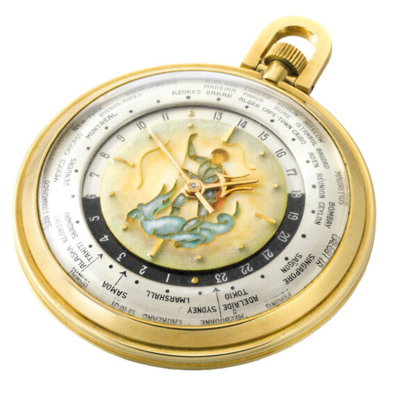 Swiss gold historically important World Time watch Circa 1945
