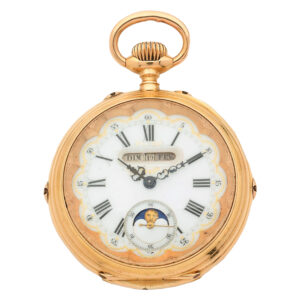 Swiss gold watch with triple calendar and moon phases Circa 1900