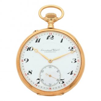 Swiss 18 carat gold keyless open faced pocket watch Circa 1924