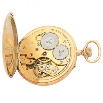 Swiss 18 carat gold keyless open faced pocket watch Circa 1924