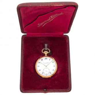 Swiss 18 carat gold keyless open faced pocket watch Circa 1924