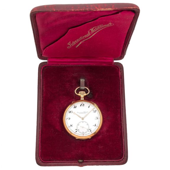 Swiss 18 carat gold keyless open faced pocket watch Circa 1924 Swiss 18 carat gold keyless open faced pocket watch Circa 1924