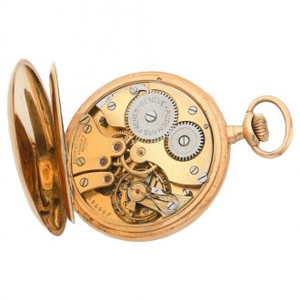 Swiss 18 carat yellow gold keyless pocket watch Circa 1910