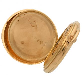 Swiss 18 carat gold hunting cased lever pocket watch Circa 1900