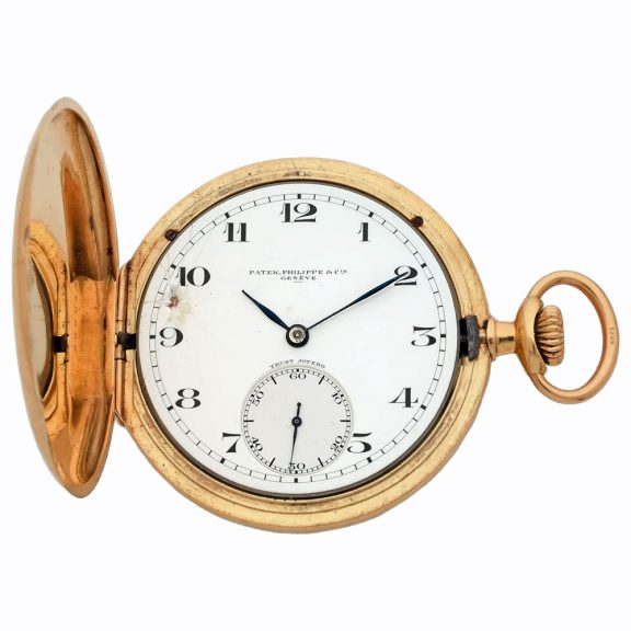 Swiss 18 carat gold hunting cased lever pocket watch Circa 1900