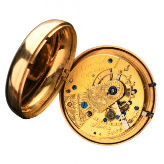Important English gold pocket chronometer watch Circa 1822 Important English gold pocket chronometer watch Circa 1822