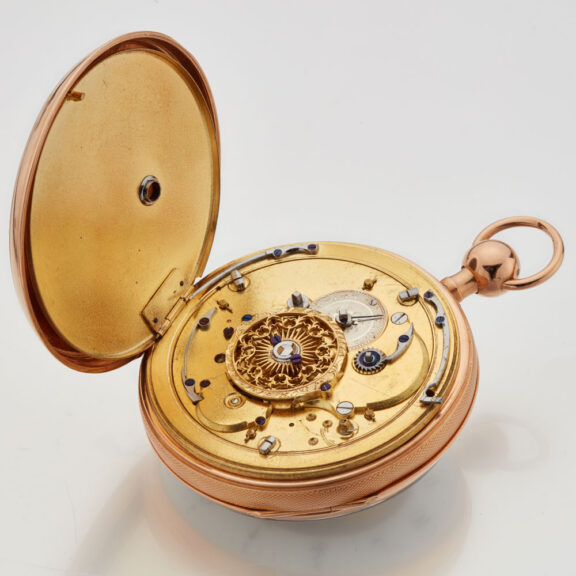 Swiss gold verge with 3 Jacquemarts automaton Circa 1820 Swiss gold verge with 3 Jacquemarts automaton Circa 1820
