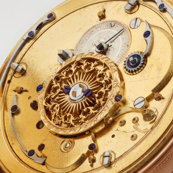 Swiss gold verge with 3 Jacquemarts automaton Circa 1820 Swiss gold verge with 3 Jacquemarts automaton Circa 1820