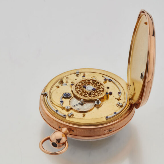 Swiss gold verge with 3 Jacquemarts automaton Circa 1820 Swiss gold verge with 3 Jacquemarts automaton Circa 1820