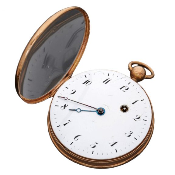 Fine French 18 carat gold verge pocket watch Circa the 18th century Fine French 18 carat gold verge pocket watch Circa the 18th century
