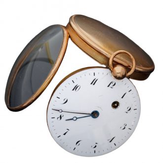 Fine French 18 carat gold verge pocket watch Circa the 18th century Fine French 18 carat gold verge pocket watch Circa the 18th century