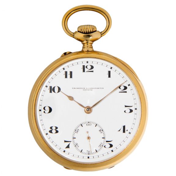 Swiss 18 carat gold open faced lever pocket watch Circa 1930