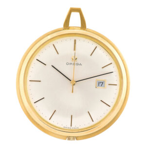 Swiss yellow gold keyless dress watch with date Circa 1965