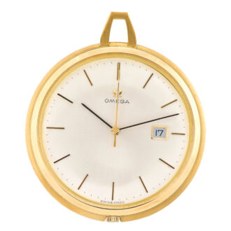 Swiss yellow gold keyless dress watch with date Circa 1965
