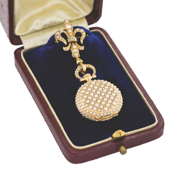 Swiss elegant lady’s pendant watch with a detachable gold brooch Circa 1900