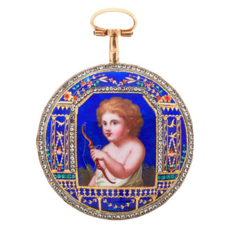 Fine slim French gold and enamel verge watch Circa 1790