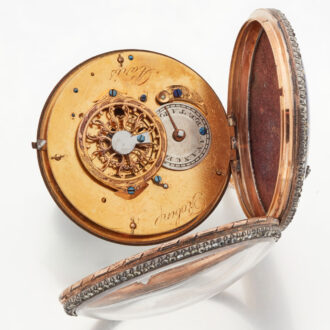 Fine slim French gold and enamel verge watch Circa 1790