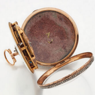 Fine slim French gold and enamel verge watch Circa 1790