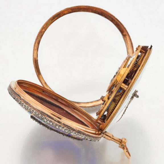 Fine slim French gold and enamel verge watch Circa 1790 Fine slim French gold and enamel verge watch Circa 1790