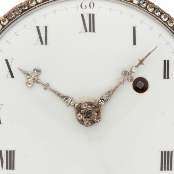 Fine slim French gold and enamel verge watch Circa 1790 Fine slim French gold and enamel verge watch Circa 1790