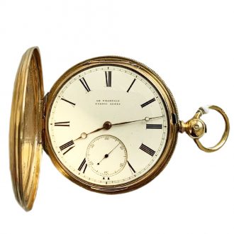 English 18K gold hunting cased lever pocket watch Circa 1820