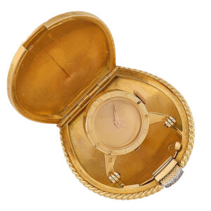 French 18K gold coquille form lever pocket watch Circa 1950