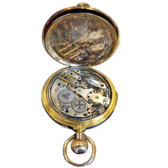 French 18K gold quarter repeating gousset lever watch Circa 1900