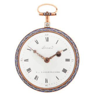 Slim French gold and enamel cylinder watch Circa 1790