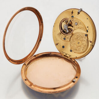 Slim French gold and enamel cylinder watch Circa 1790