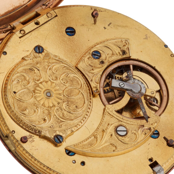 Slim French gold and enamel cylinder watch Circa 1790 Slim French gold and enamel cylinder watch Circa 1790